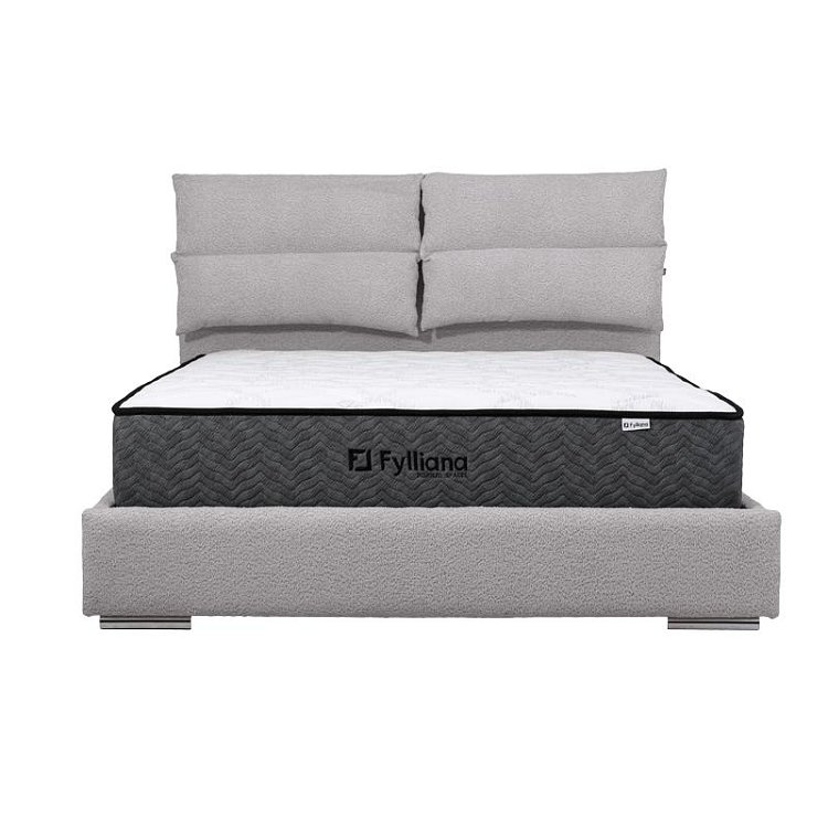 ΔΙΠΛΟ ΚΡΕΒΑΤΙ Fylliana Andros ΓΚΡΙ ΧΡΩΜΑ 175x214x115εκ (160x200) 887-225-020