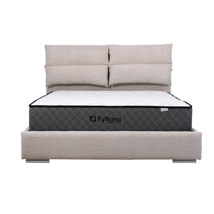 ΔΙΠΛΟ ΚΡΕΒΑΤΙ Fylliana Andros ΜΠΕΖ ΧΡΩΜΑ 175x214x115εκ (160x200) 887-225-018