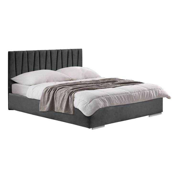 ΔΙΠΛΟ ΚΡΕΒΑΤΙ Fylliana Palermo ΓΚΡΙ ΧΡΩΜΑ ΥΦΑΣΜΑΤΟΣ 175x214x115εκ (160x200) 887-223-006