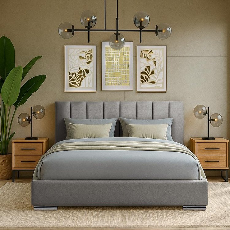 ΔΙΠΛΟ ΚΡΕΒΑΤΙ Fylliana Udine ΑΝΘΡΑΚΙ ΧΡΩΜΑ 167x214x115εκ (160x200) 887-225-022