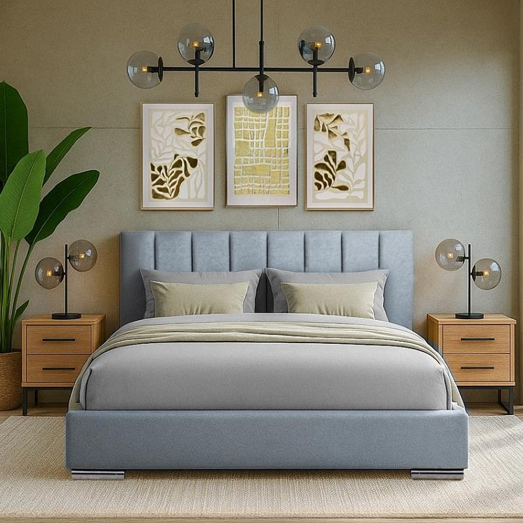 ΔΙΠΛΟ ΚΡΕΒΑΤΙ Fylliana Udine ΣΙΕΛ ΧΡΩΜΑ 167x214x115εκ (160x200) 887-225-024