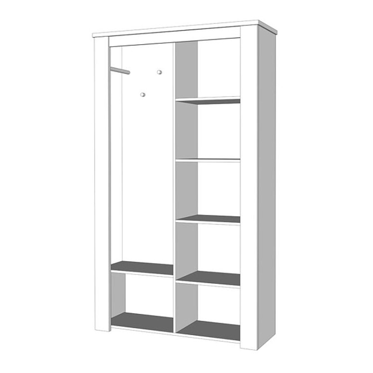 ΕΠΙΠΛΟ ΧΩΛ KENT PS GREY OAK-ΛΕΥΚΟ OAK ΧΡΩΜΑ 114x37x195εκ 11008734