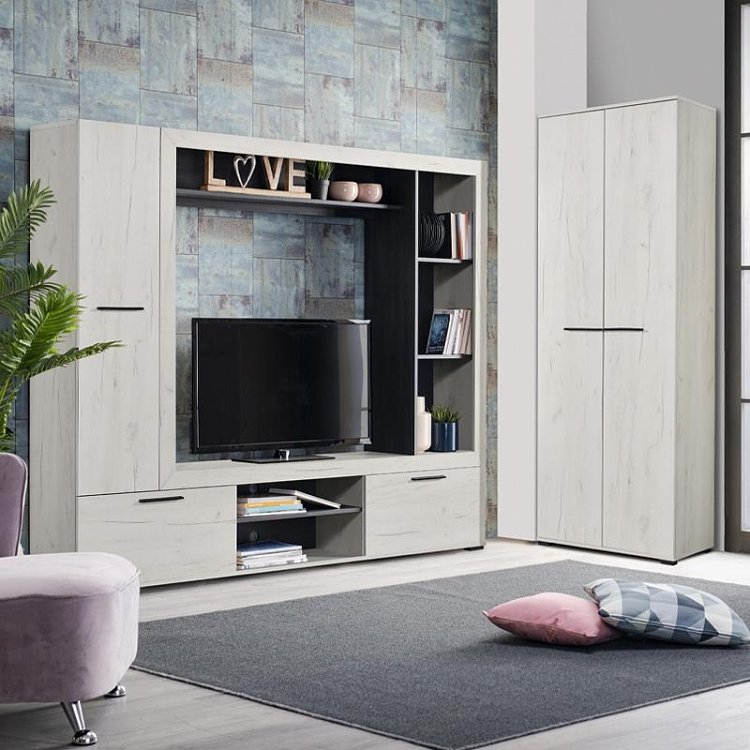 ΕΠΙΠΛΟ ΧΩΛ LORCA WHITE OAK / ΜΑΥΡΟ 67x40x195εκ fxtr 11008355