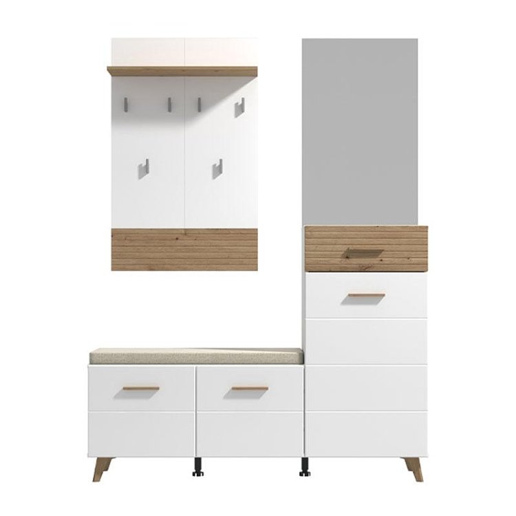 ΕΠΙΠΛΟ ΧΩΛ ΜΕ ΚΑΘΡΕΦΤΗ SEIN ARTISAN-WHITE HIGH GLOSS FOIL 141x36x190εκ fxtr 11011923