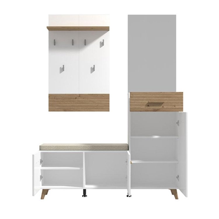 ΕΠΙΠΛΟ ΧΩΛ ΜΕ ΚΑΘΡΕΦΤΗ SEIN ARTISAN-WHITE HIGH GLOSS FOIL 141x36x190εκ fxtr 11011923