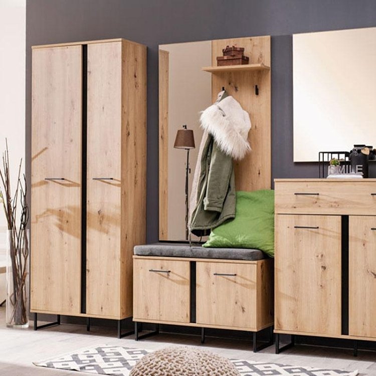 ΕΠΙΠΛΟ ΧΩΛ SARDINIA P2 ARTISAN OAK / ΜΑΥΡΟ 70,5x35x194x5εκ fxtr 11008256