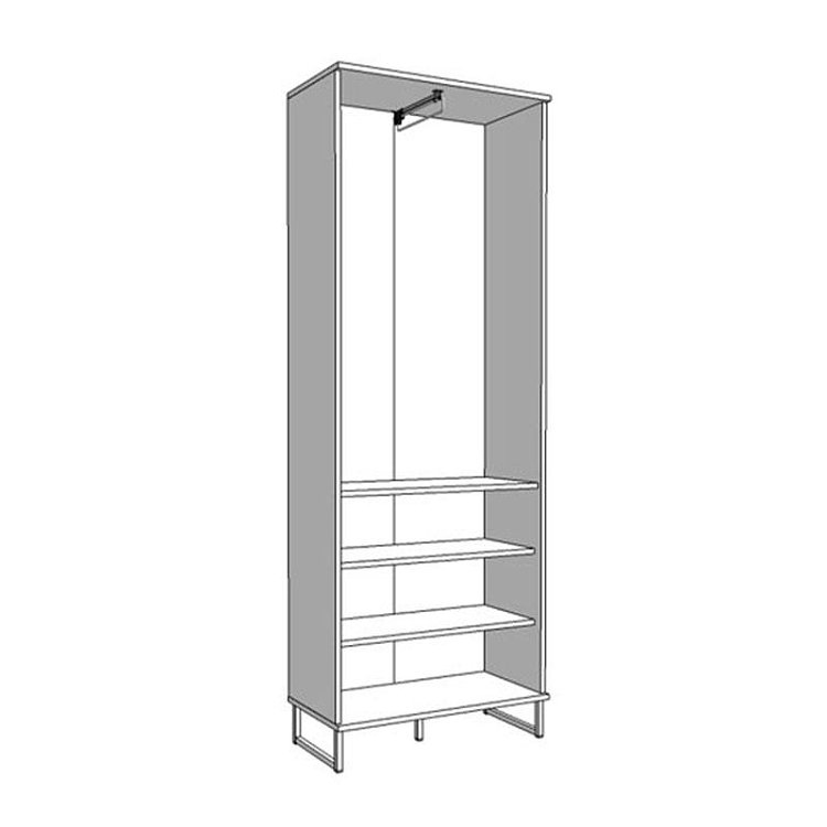 ΕΠΙΠΛΟ ΧΩΛ SARDINIA P2 ARTISAN OAK / ΜΑΥΡΟ 70,5x35x194x5εκ fxtr 11008256