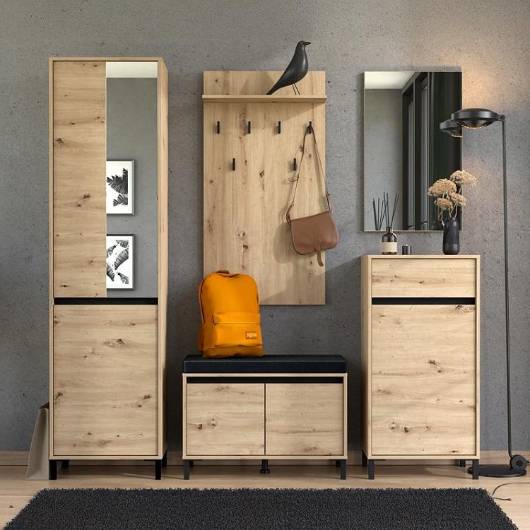 ΕΠΙΠΛΟ ΕΙΣΟΔΟΥ-ΧΩΛ ARRAN P1 OG ARTISAN OAK/ΜΑΥΡΟ ΜΑΤΤ ΧΡΩΜΑ 55x40x205εκ 11014055