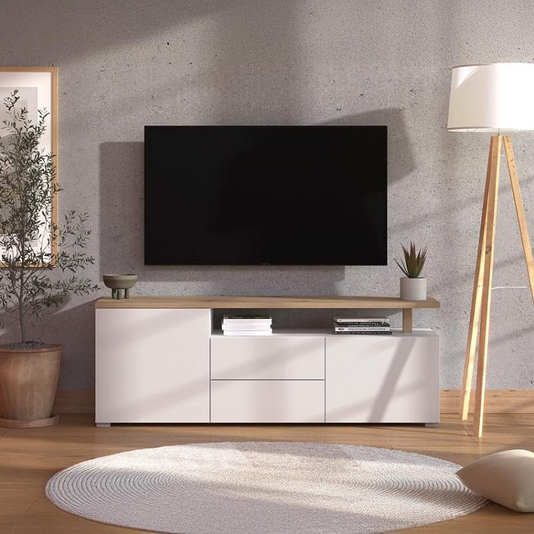 ΕΠΙΠΛΟ ΤΗΛΕΟΡΑΣΗΣ ATERNO 154 3K2F2V ΛΕΥΚΟ-ARTISAN OAK-ARTISAN OAK FOIL ΧΡΩΜΑ 154x40x56εκ 11014197