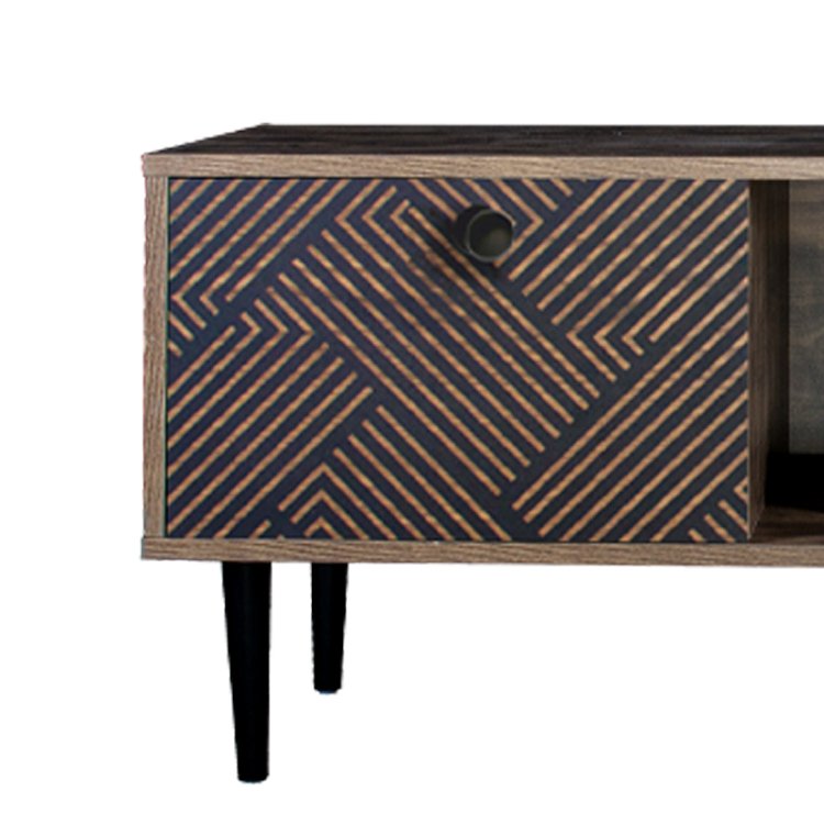ΕΠΙΠΛΟ ΤΗΛΕΟΡΑΣΗΣ Fylliana "Home" ΜΑΥΡΟ ΜΕ GREY OAK 120x40x45εκ 271-00-021
