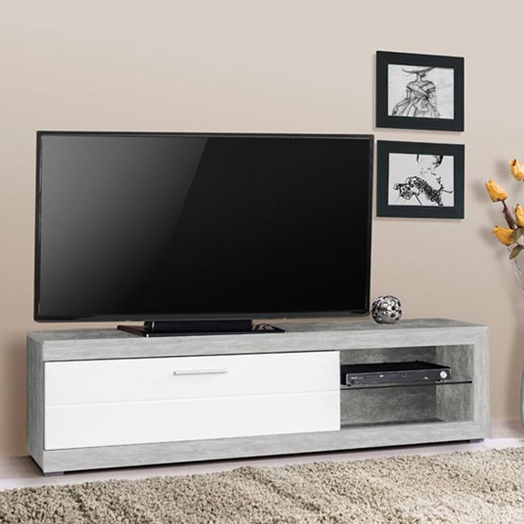 ΕΠΙΠΛΟ ΤΗΛΕΟΡΑΣΗΣ REMO ΓΚΡΙ CONCRETE / ΛΕΥΚΗ ΛΑΚΑ 162x41x43εκ 11008818