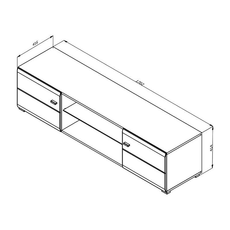 ΕΠΙΠΛΟ ΤΗΛΕΟΡΑΣΗΣ REX ΛΕΥΚΟ / ΛΕΥΚΗ ΛΑΚΑ 170x41x41εκ 11008813