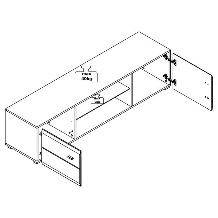ΕΠΙΠΛΟ ΤΗΛΕΟΡΑΣΗΣ REX ΛΕΥΚΟ / ΛΕΥΚΗ ΛΑΚΑ 170x41x41εκ 11008813