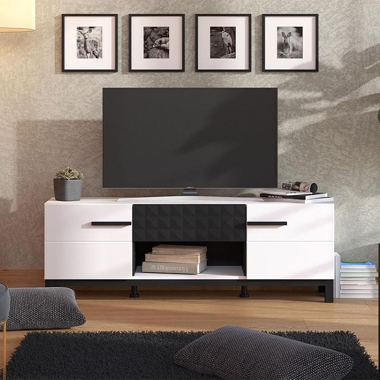 ΕΠΙΠΛΟ ΤΗΛΕΟΡΑΣΗΣ SARTHE 150 3K1F2V ΛΕΥΚΟ-ΜΑΥΡΟ-ΛΕΥΚΟ ΜΑΤ-ΜΑΥΡΟ MAT 147x42x51εκ n.t.v 11013675