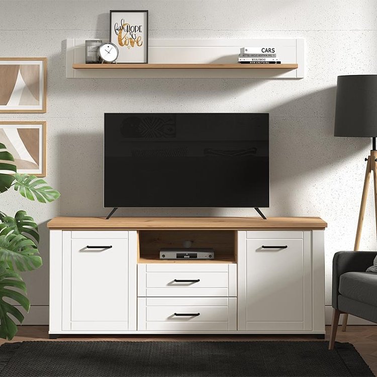 ΕΠΙΠΛΟ ΤΗΛΕΟΡΑΣΗΣ VALENCIA TV 160 ΛΕΥΚΟ-ARTISAN OAΚ-ΛΕΥΚΟ ΜΑΤ 161x41x66.5εκ 11011387