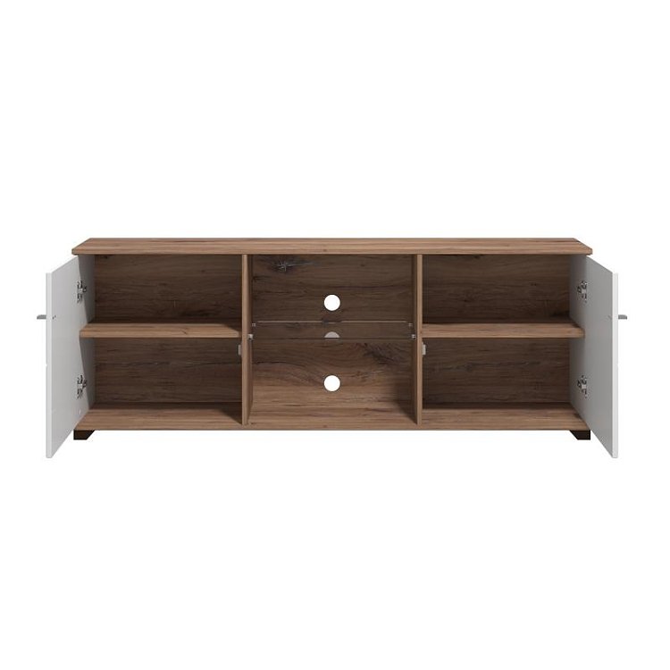 ΕΠΙΠΛΟ TV BURGUNDY 160 3K2V ΛΕΥΚΟ-FLAGSTAFF OAK-ΛΕΥΚΟ HIGH GLOSS FOIL 157x40x51εκ s.p.k 11012061