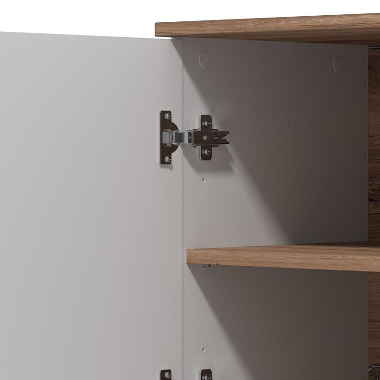 ΕΠΙΠΛΟ TV BURGUNDY 160 3K2V ΛΕΥΚΟ-FLAGSTAFF OAK-ΛΕΥΚΟ HIGH GLOSS FOIL 157x40x51εκ s.p.k 11012061