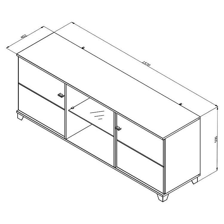 ΕΠΙΠΛΟ TV BURGUNDY 160 3K2V ΛΕΥΚΟ-FLAGSTAFF OAK-ΛΕΥΚΟ HIGH GLOSS FOIL 157x40x51εκ s.p.k 11012061