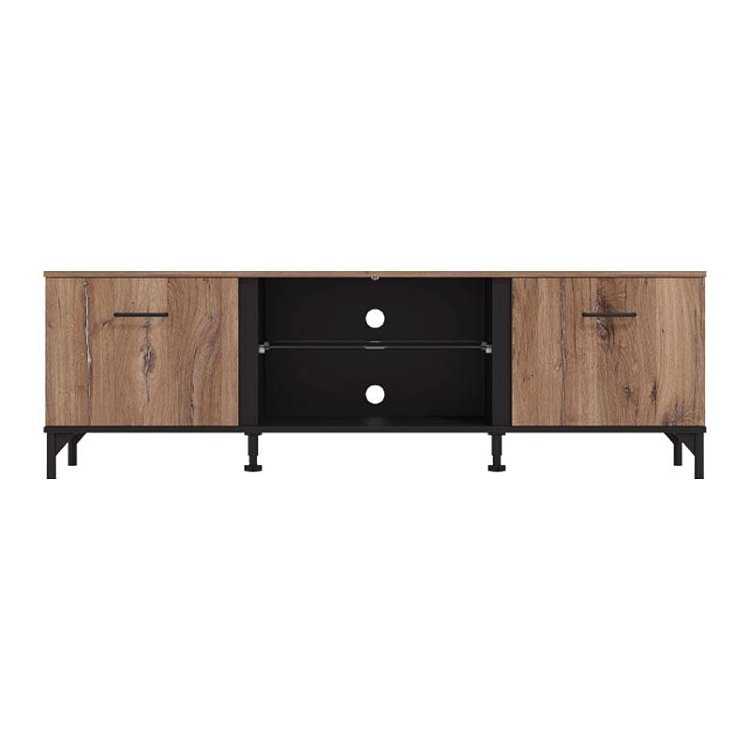 ΕΠΙΠΛΟ TV CORSICA 170 FLAGSTAFF OAK-ΜΑΥΡΟ 170,5x42x53,5εκ 11012001