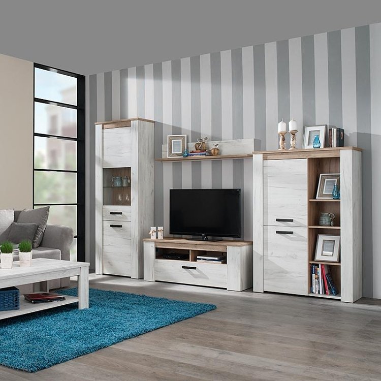 ΕΠΙΠΛΟ TV Kent 120 GREY OAK-WHITE OAK 122x43x49εκ 11008806