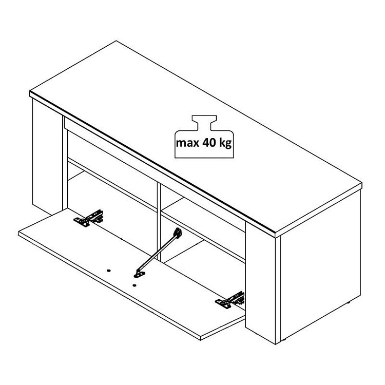ΕΠΙΠΛΟ TV Kent 120 GREY OAK-WHITE OAK 122x43x49εκ 11008806