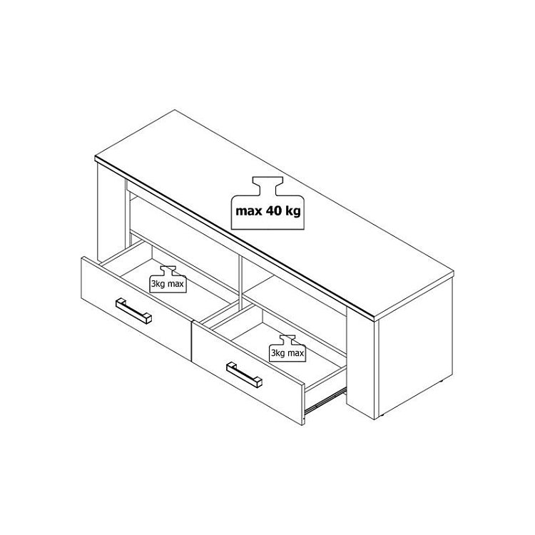 ΕΠΙΠΛΟ TV Kent 150 GREY OAK/WHITE OAK 151x43x49εκ knt 11008807