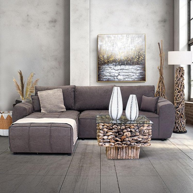 ΓΩΝΙΑΚΟΣ ΚΑΝΑΠΕΣ Fylliana Atlanta ΚΑΦΕ ΧΡΩΜΑ 265x190x95εκ 880-225-054