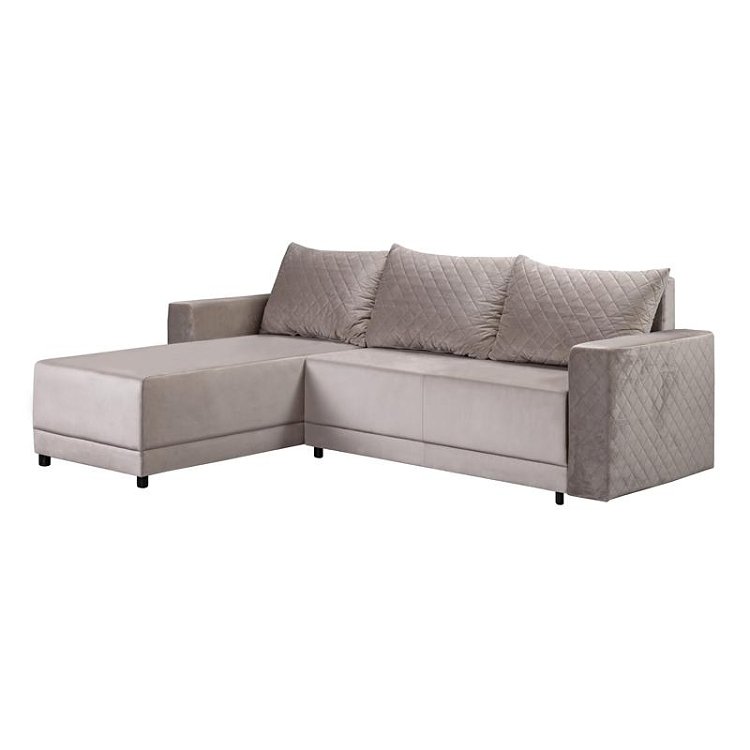 ΓΩΝΙΑΚΟΣ ΚΑΝΑΠΕΣ ΚΡΕΒΑΤΙ Lotos ΚΑΦΕ ΧΡΩΜΑ 237x168x80εκ 21044841