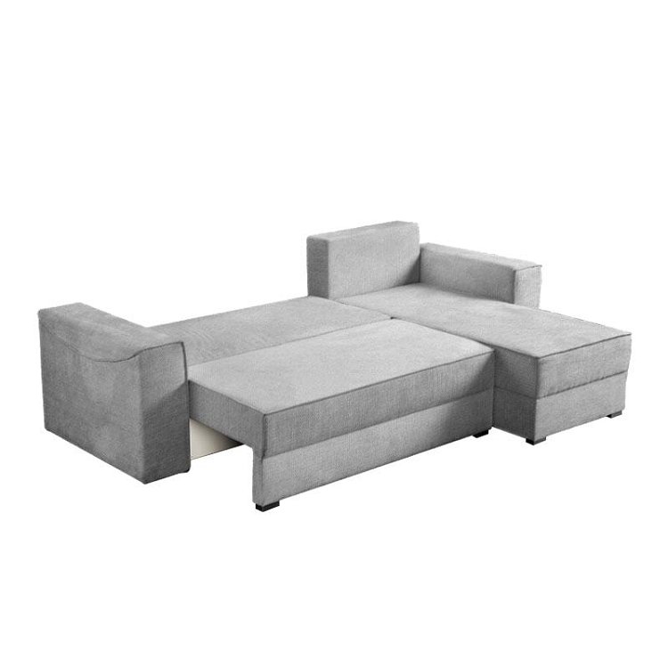 ΓΩΝΙΑΚΟΣ ΚΑΝΑΠΕΣ ΚΡΕΒΑΤΙ Luna ΓΚΡΙ ΧΡΩΜΑ 276x175x83εκ 21042990