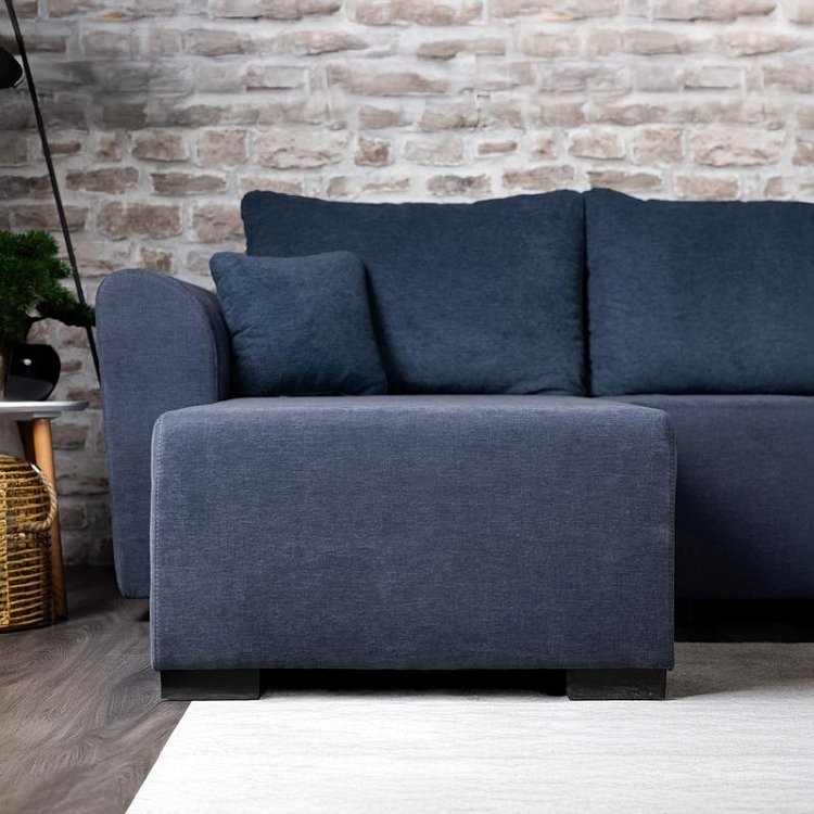 ΓΩΝΙΑΚΟΣ ΚΑΝΑΠΕΣ ΚΡΕΒΑΤΙ Migros ΜΠΛΕ ΧΡΩΜΑ 268x167x80εκ 21044843