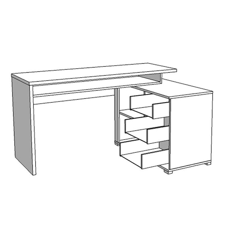ΓΡΑΦΕΙΟ ARHIMED GREY OAK-ΜΑΥΡΟ 138x102x75εκ 11008666
