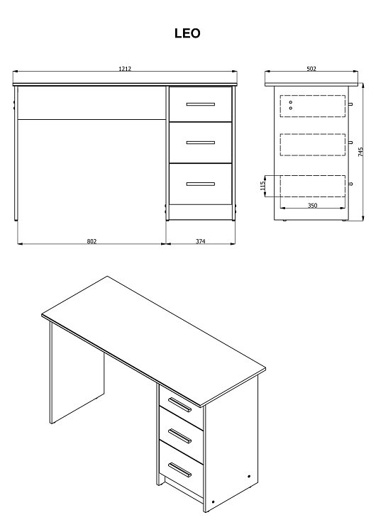 ΓΡΑΦΕΙΟ Leo ARTISAN OAK 121x50x75εκ 11014837