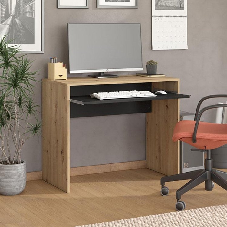 ΓΡΑΦΕΙΟ PARIS ARTISAN OAK-ΜΑΥΡΟ 90x45x74εκ prs 11012766