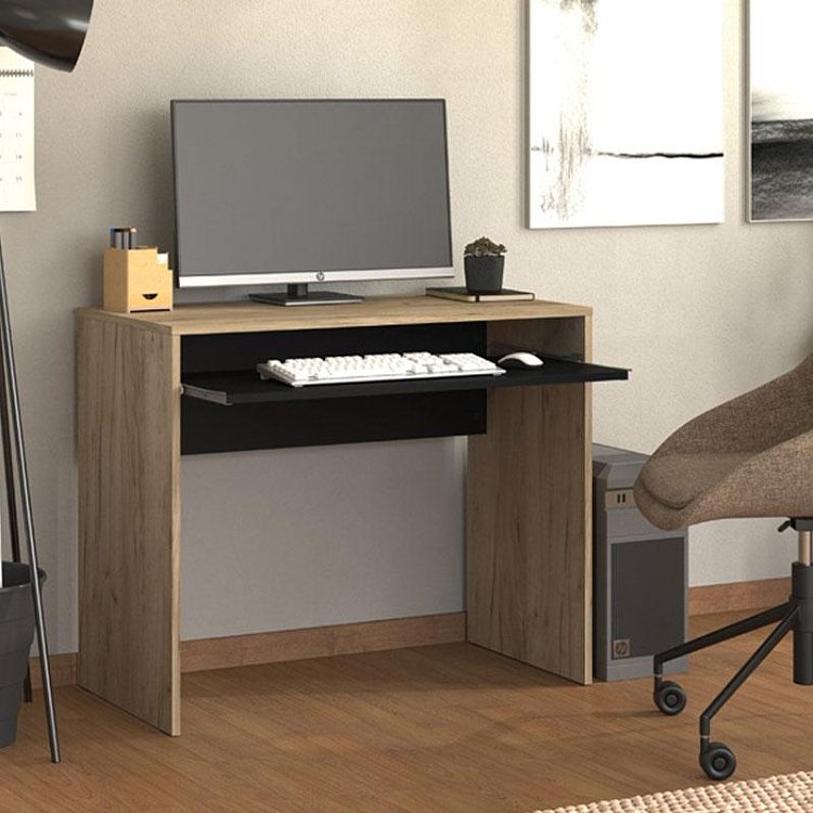 ΓΡΑΦΕΙΟ PARIS GREY OAK-ΜΑΥΡΟ 90x45x74εκ prs 11012765