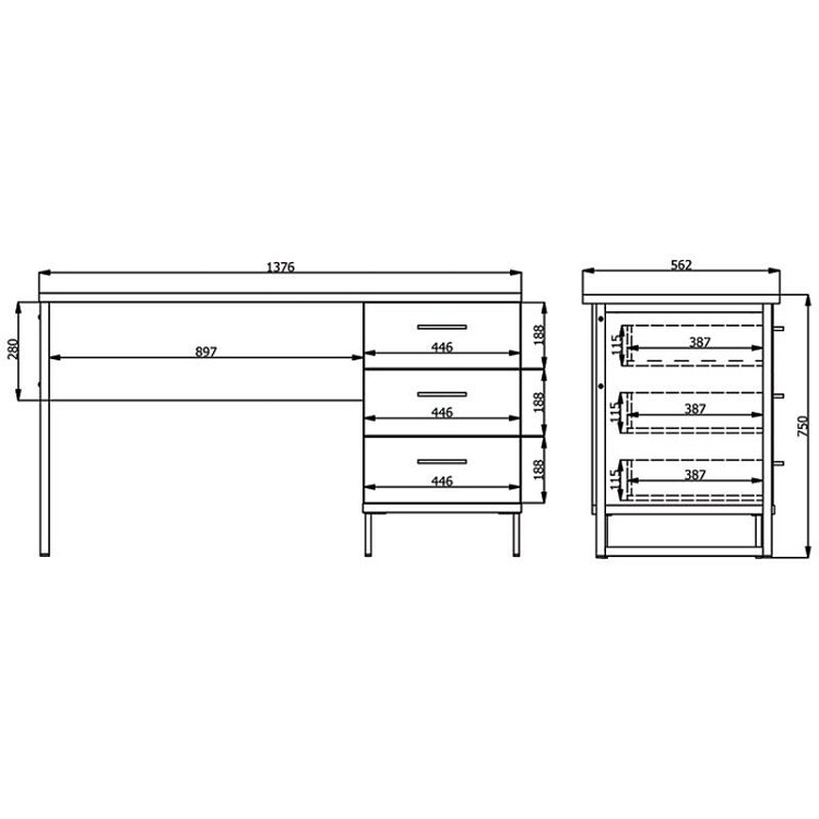 ΓΡΑΦΕΙΟ SARDINIA RS ARTISAN OAK 137,5x56x75εκ 11011194