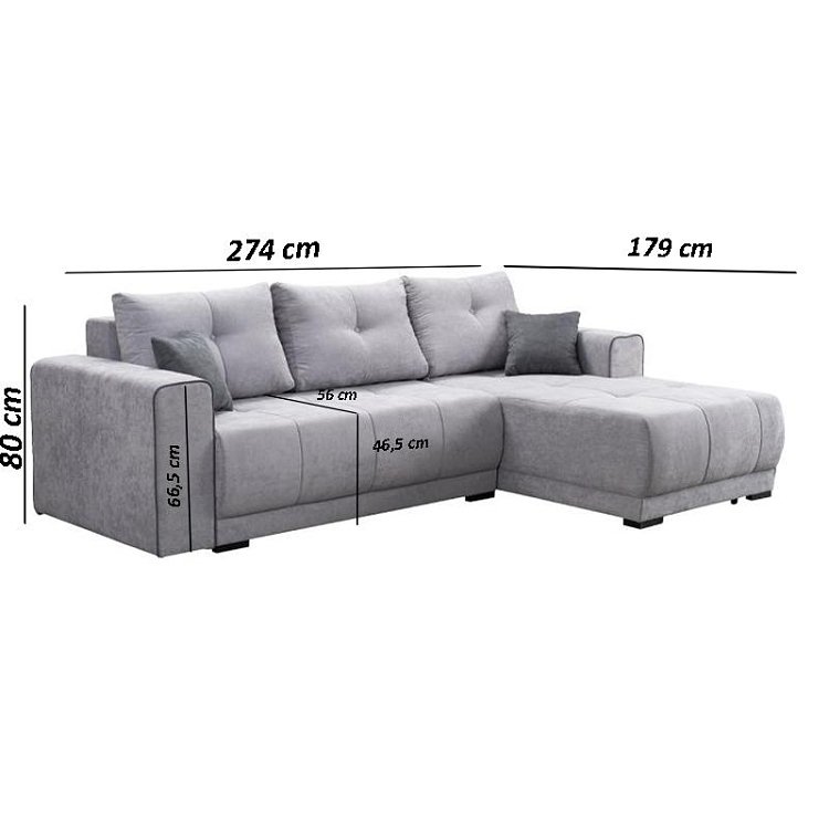ΚΑΝΑΠΕΣ ΔΕΞΙΑ ΓΩΝΙΑ FIGO ΓΚΡΙ-ΣΚΟΥΡΟ ΓΚΡΙ 274x179x83εκ 21032377