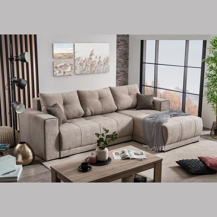 ΚΑΝΑΠΕΣ ΔΕΞΙΑ ΓΩΝΙΑ FIGO ΜΠΕΖ-ΚΑΦΕ 274x179x83εκ 21032378
