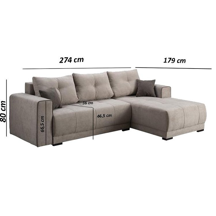 ΚΑΝΑΠΕΣ ΔΕΞΙΑ ΓΩΝΙΑ FIGO ΜΠΕΖ-ΚΑΦΕ 274x179x83εκ 21032378