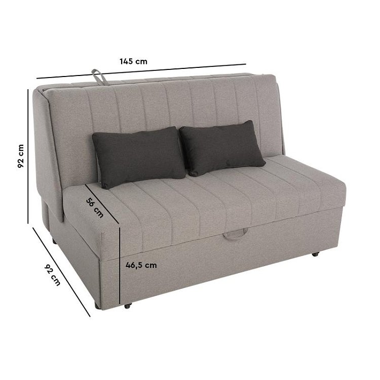 ΚΑΝΑΠΕΣ ΔΙΘΕΣΙΟΣ Fylliana New Montana ΓΚΡΙ-ΣΚ.ΓΚΡΙ 145x100x92εκ 839-82-580