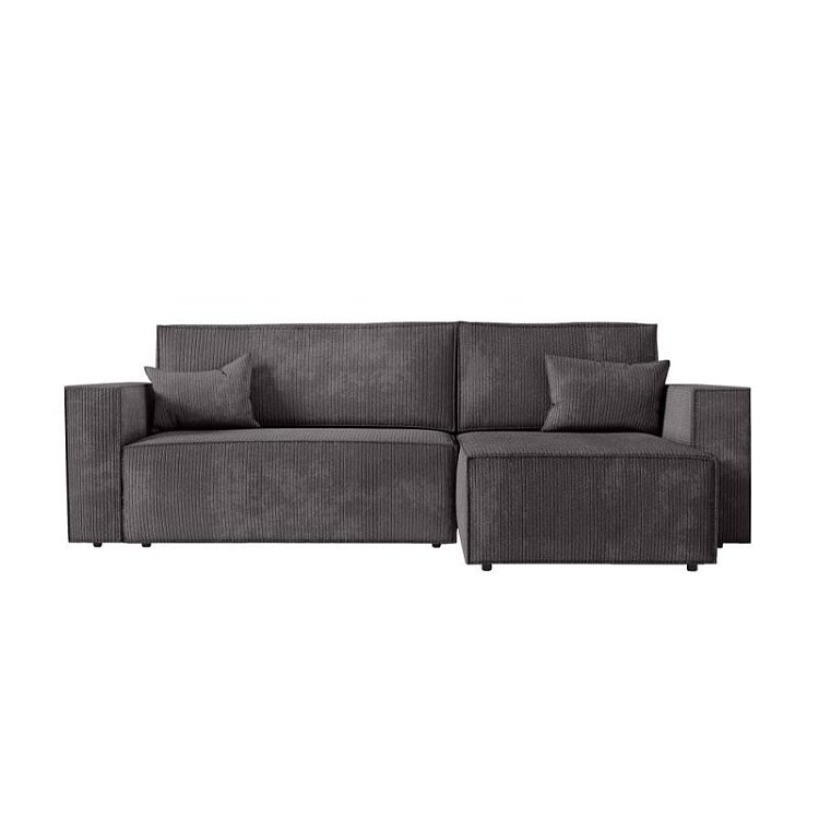 ΚΑΝΑΠΕΣ ΓΩΝΙΑ Fylliana New Isabella ΓΚΡΙ ΧΡΩΜΑ ΥΦΑΣΜΑΤΟΣ 270x160x90εκ 872-224-078
