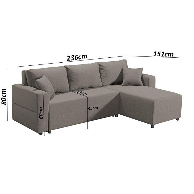 ΚΑΝΑΠΕΣ ΓΩΝΙΑ Fylliana RAVENA ΚΑΦΕ ΧΡΩΜΑ 236x151x80εκ 21029017