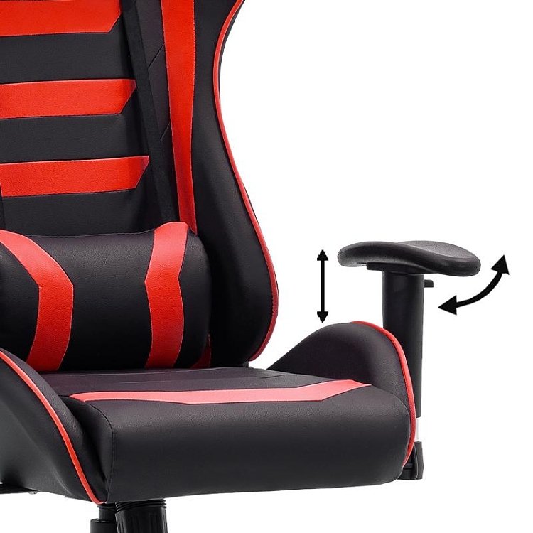 ΚΑΡΕΚΛΑ GAMING Fylliana SAR-1 ΜΑΥΡΟ-ΚΟΚΚΙΝΟ ΤΕΧΝΟΔΕΡΜΑ 64x53x135εκ 387-00-006