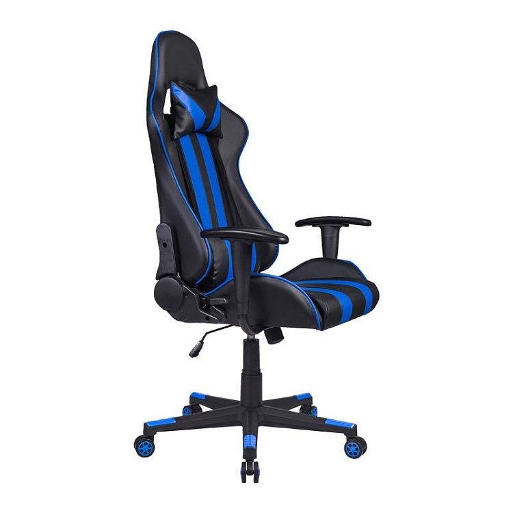 ΚΑΡΕΚΛΑ GAMING Fylliana SAR-12 ΜΑΥΡΟ-ΜΠΛΕ ΤΕΧΝΟΔΕΡΜΑ 64x53x135εκ 387-00-005