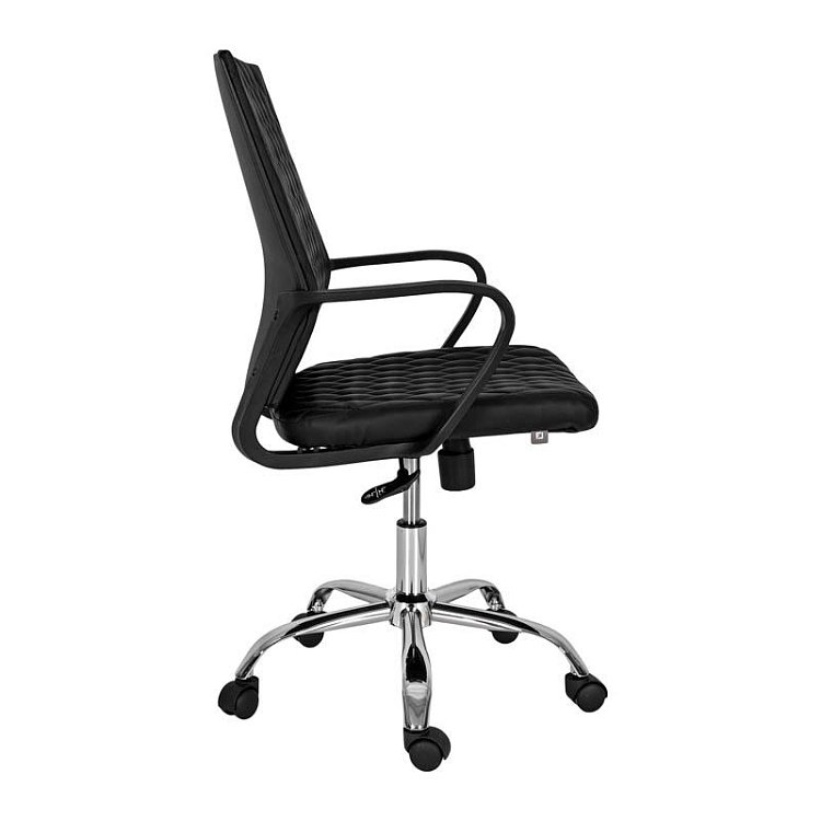 ΚΑΡΕΚΛΑ ΓΡΑΦΕΙΟΥ Fylliana 5568 ΜΑΥΡΟ ΤΕΧΝΟΔΕΡΜΑ 59x61x95/105εκ 093-92-124