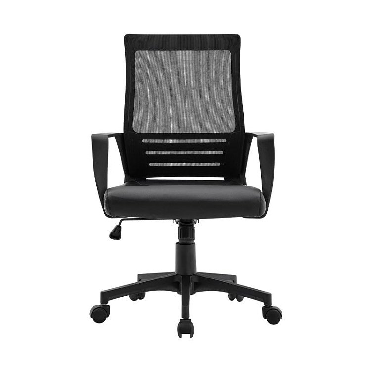 ΚΑΡΕΚΛΑ ΓΡΑΦΕΙΟΥ Fylliana FL19-3Α ΜΑΥΡΟ ΧΡΩΜΑ 60x63x95/105εκ 388-121-010