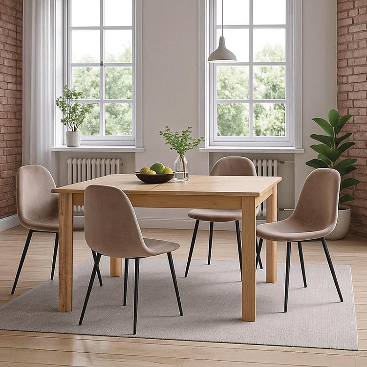 ΚΑΡΕΚΛΑ ΤΡΑΠΕΖΑΡΙΑΣ Fylliana FL928 ΜΠΕΖ ΧΡΩΜΑ 53x44x87εκ 4τμχ 634-124-003