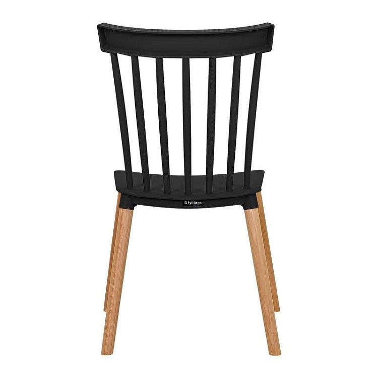 ΚΑΡΕΚΛΑ ΤΡΑΠΕΖΑΡΙΑΣ Fylliana Rubina ΜΑΥΡΟ ΧΡΩΜΑ 51x50x84εκ 4τμχ 205-124-119