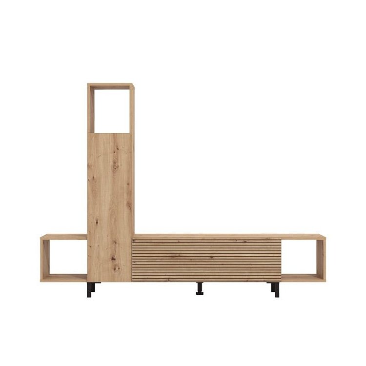 ΚΕΝΤΡΟ ΨΥΧΑΓΩΓΙΑΣ-ΣΥΝΘΕΣΗ ANDROS ARTISAN OAK-ARTISAN OAK ΜΕ ΜΑΥΡΕΣ ΓΡΑΜΜΕΣ 184x30x138εκ 11014798