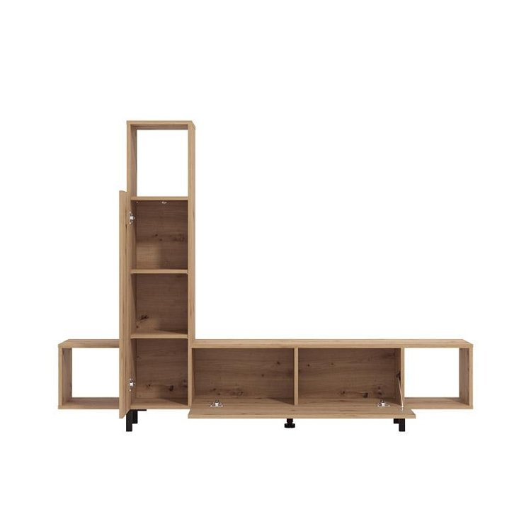 ΚΕΝΤΡΟ ΨΥΧΑΓΩΓΙΑΣ-ΣΥΝΘΕΣΗ ANDROS ARTISAN OAK-ARTISAN OAK ΜΕ ΜΑΥΡΕΣ ΓΡΑΜΜΕΣ 184x30x138εκ 11014798
