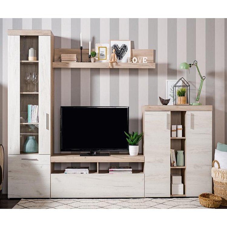 ΚΕΝΤΡΟ ΨΥΧΑΓΩΓΙΑΣ-ΣΥΝΘΕΣΗ Arno Grey Oak-White Oak 262x35x195εκ 11008760